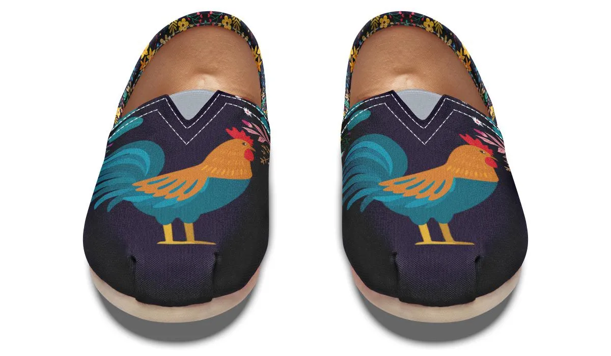 Floral Rooster Casual Shoes