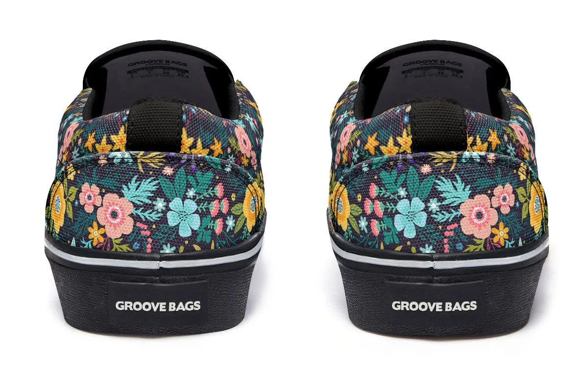 Floral Rooster Slip-On Shoes