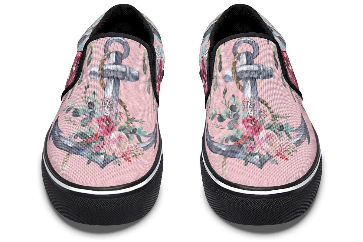 Floral Sailor Slip-On Shoes