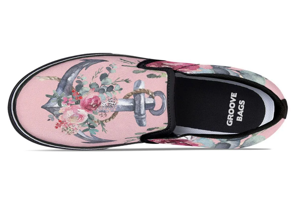 Floral Sailor Slip-On Shoes
