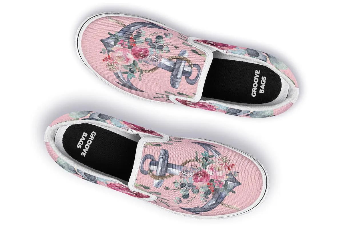 Floral Sailor Slip-On Shoes