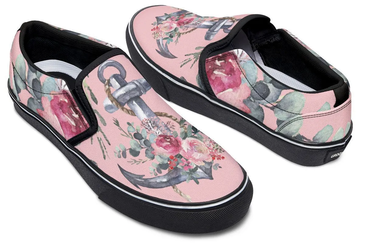 Floral Sailor Slip-On Shoes
