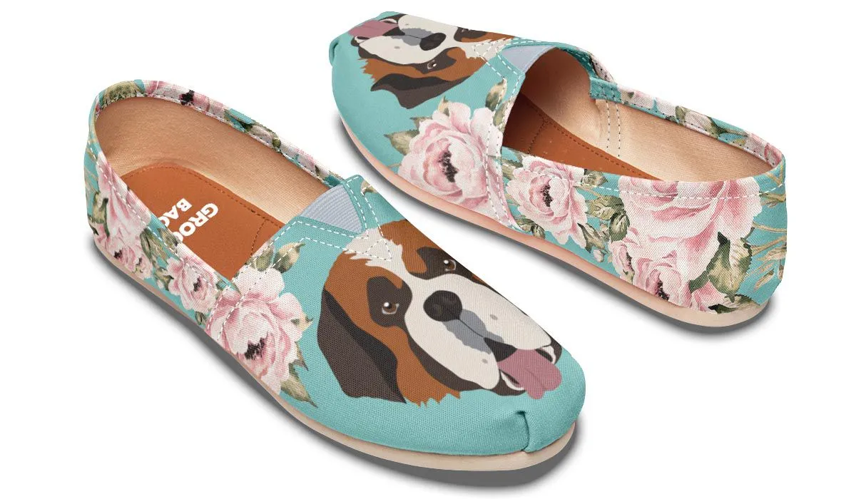 Floral Saint Bernard Casual Shoes