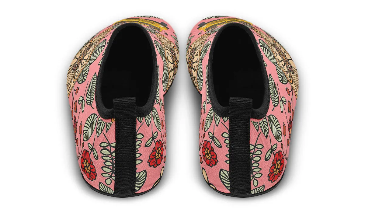 Floral School Bus Aqua Barefoot Shoes