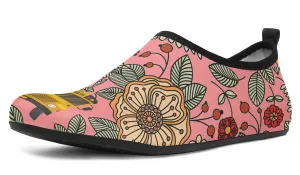 Floral School Bus Aqua Barefoot Shoes