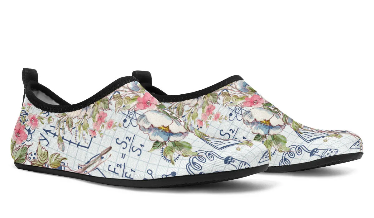 Floral Science Symbols Aqua Barefoot Shoes