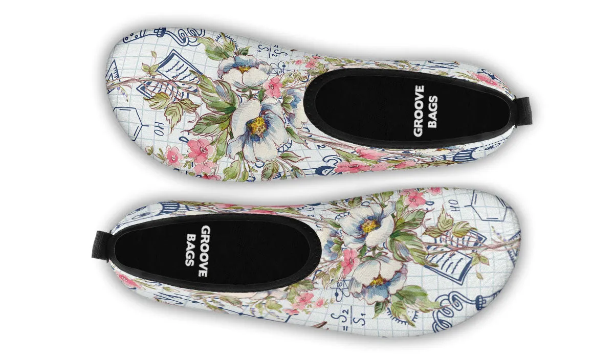 Floral Science Symbols Aqua Barefoot Shoes