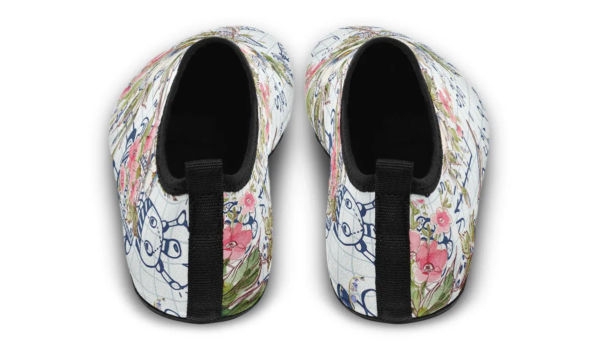 Floral Science Symbols Aqua Barefoot Shoes