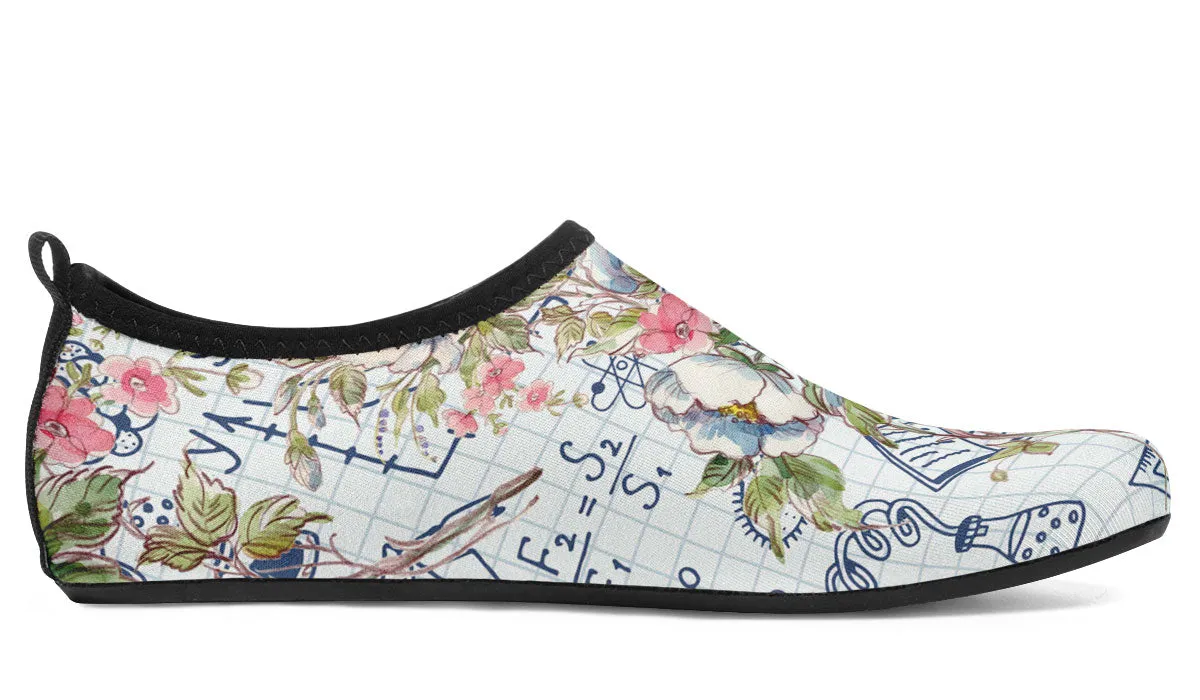 Floral Science Symbols Aqua Barefoot Shoes