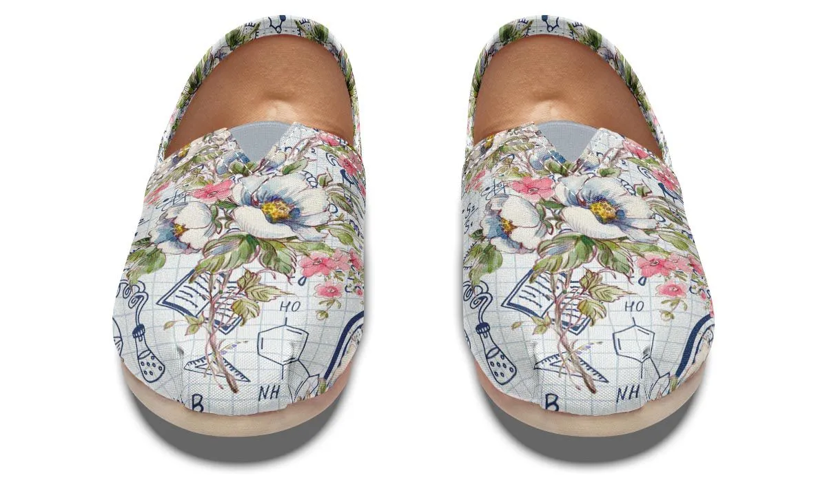 Floral Science Symbols Casual Shoes