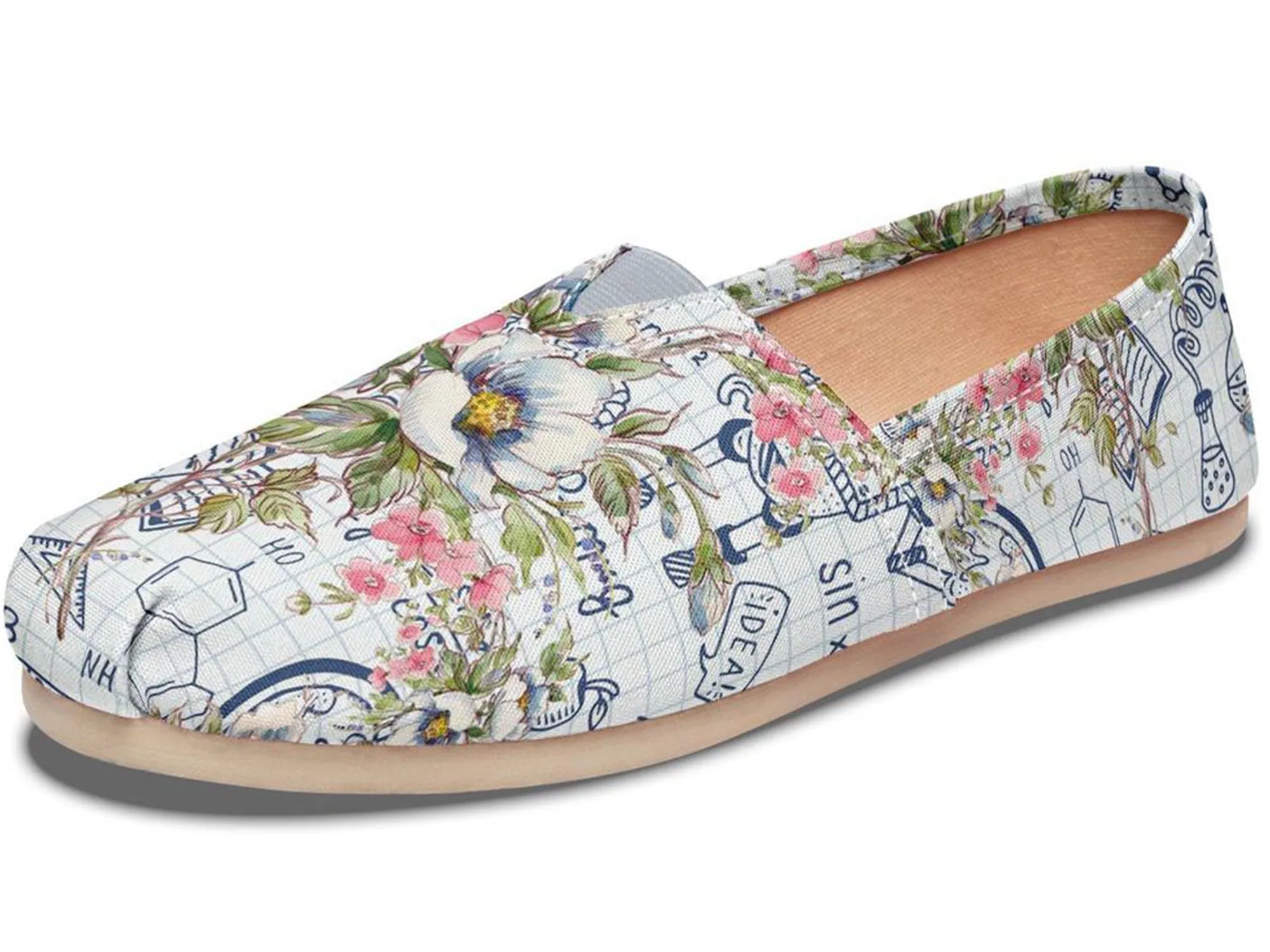 Floral Science Symbols Casual Shoes