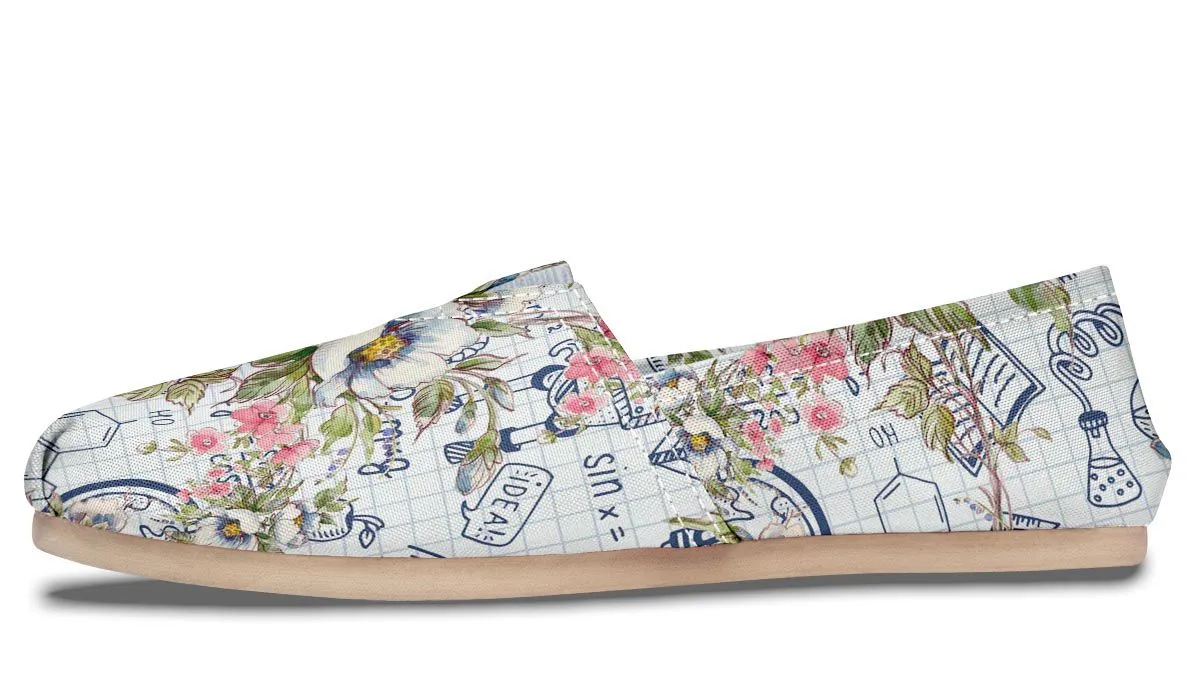 Floral Science Symbols Casual Shoes