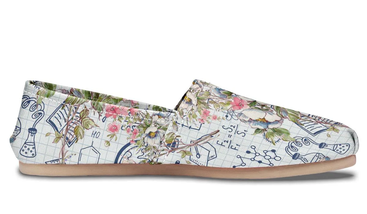 Floral Science Symbols Casual Shoes