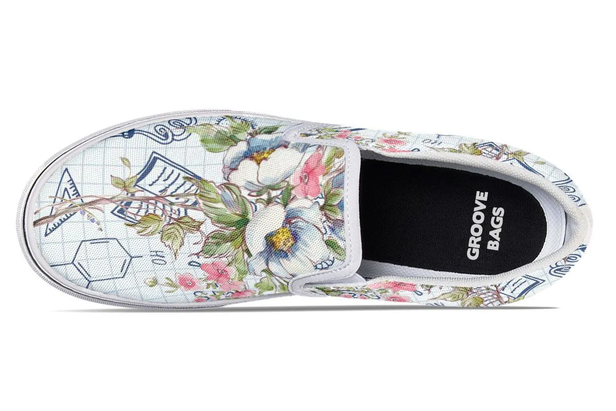 Floral Science Symbols Slip-On Shoes