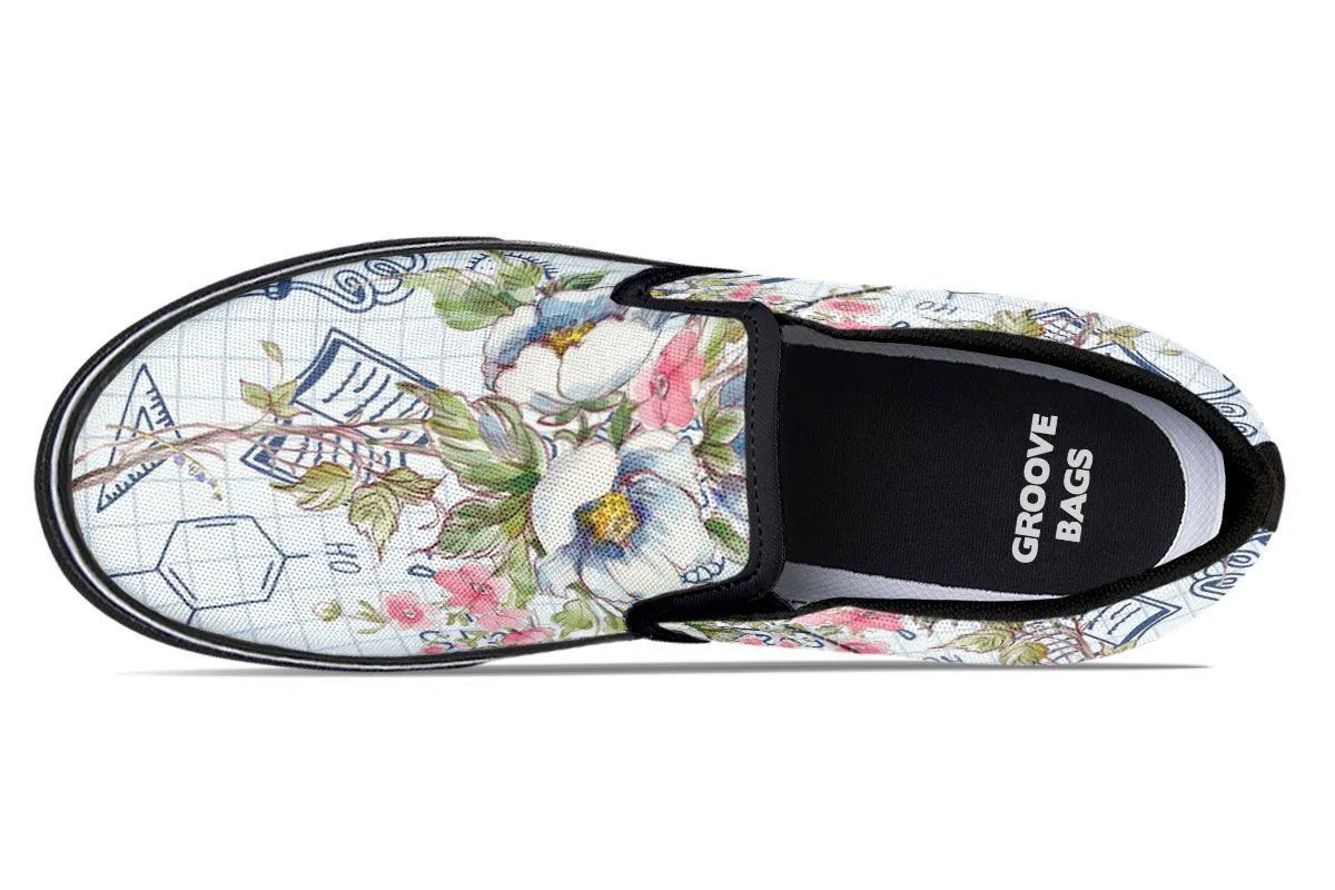 Floral Science Symbols Slip-On Shoes