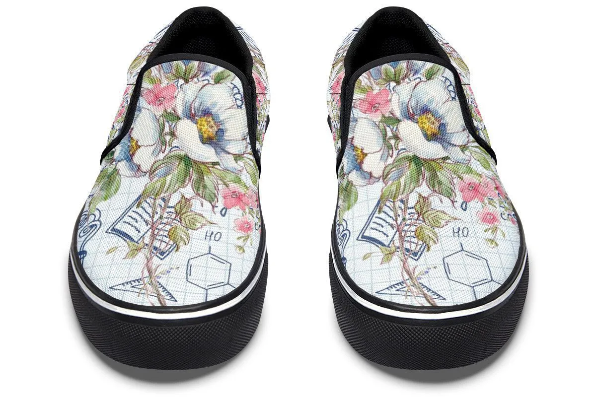 Floral Science Symbols Slip-On Shoes