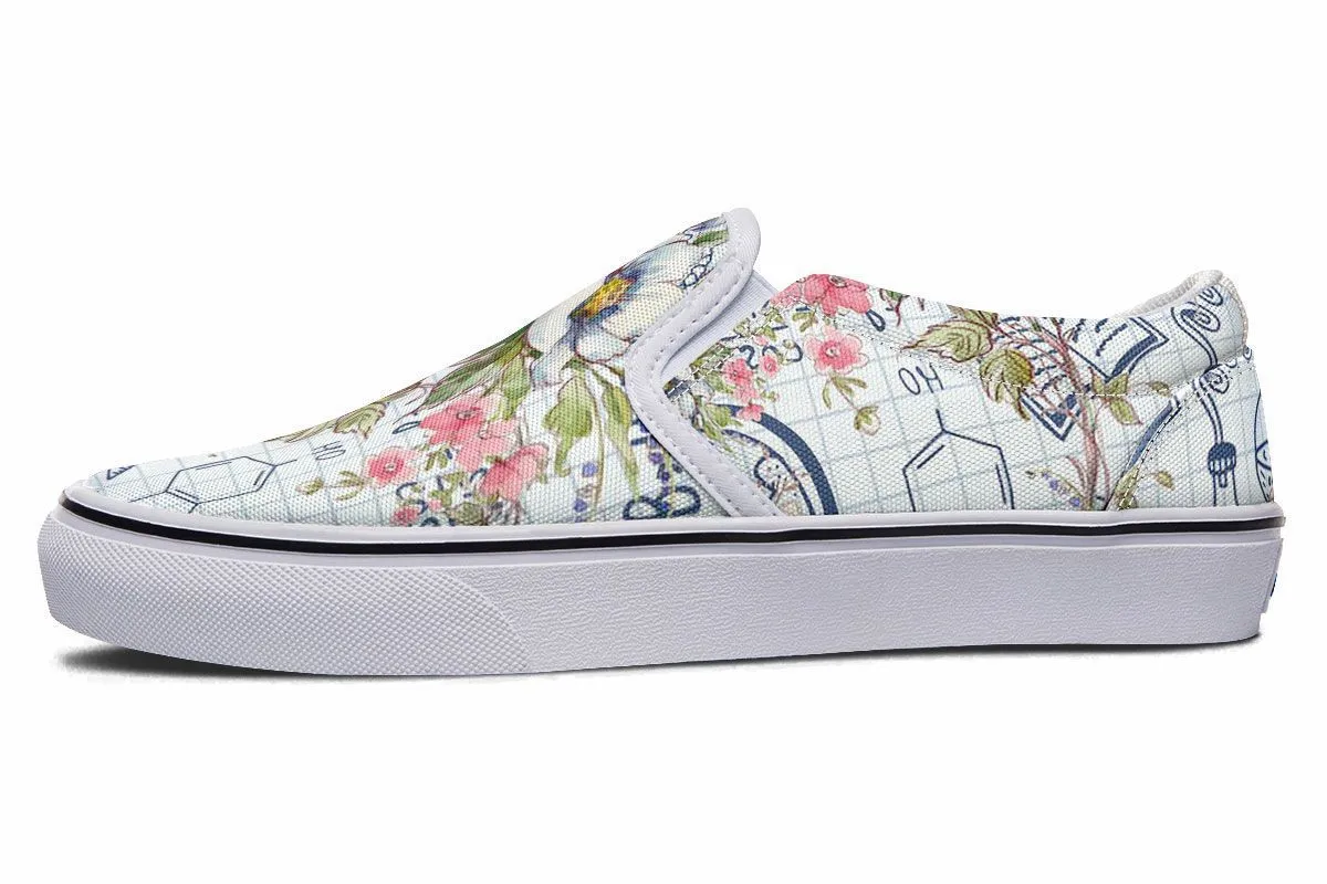 Floral Science Symbols Slip-On Shoes