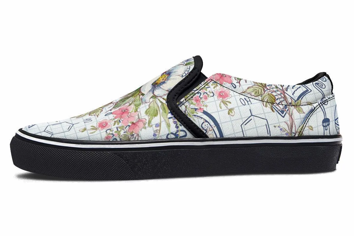 Floral Science Symbols Slip-On Shoes