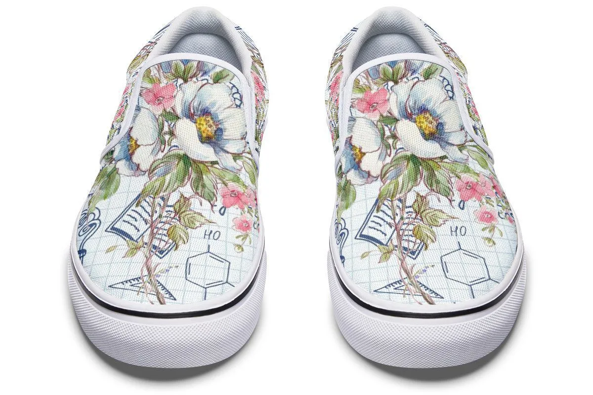 Floral Science Symbols Slip-On Shoes