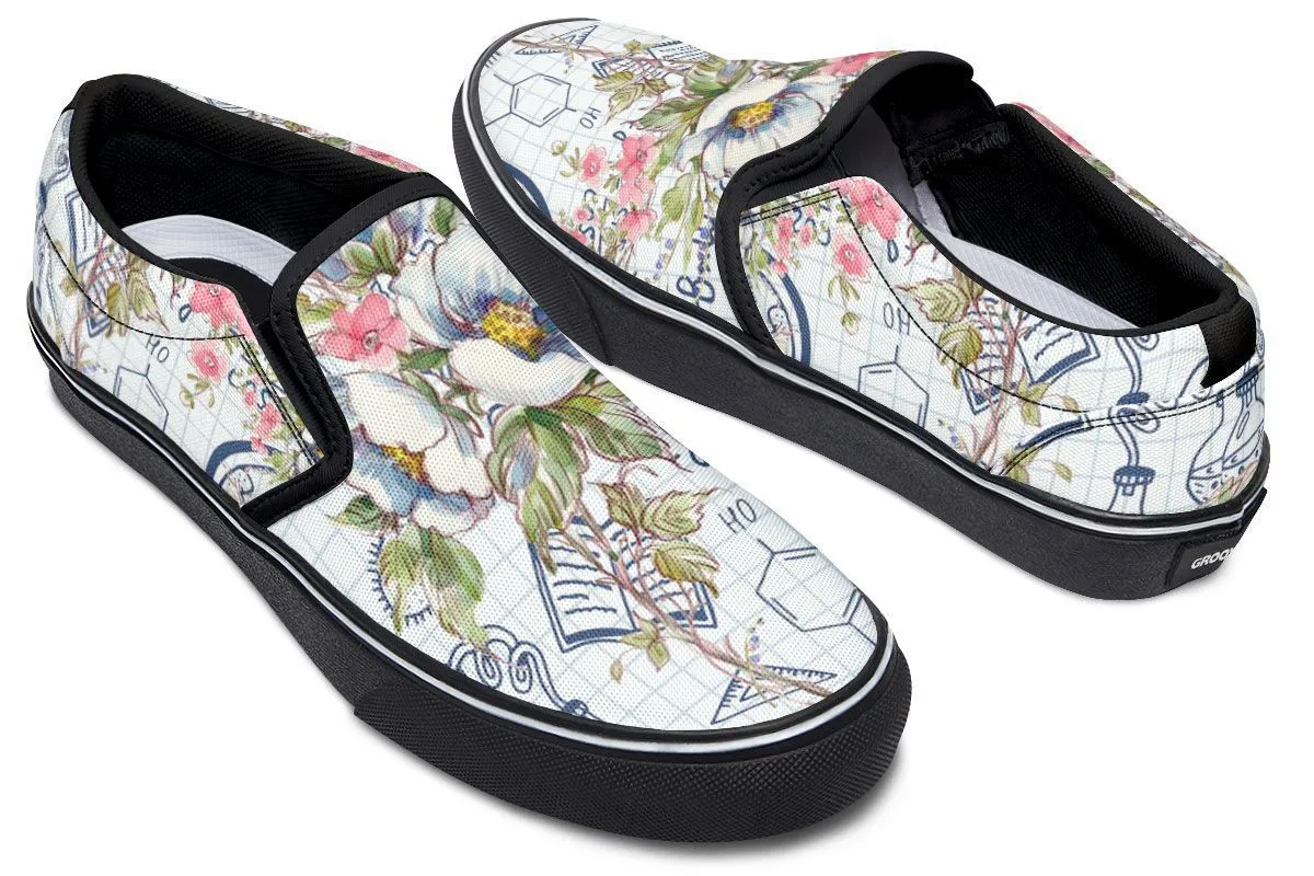 Floral Science Symbols Slip-On Shoes