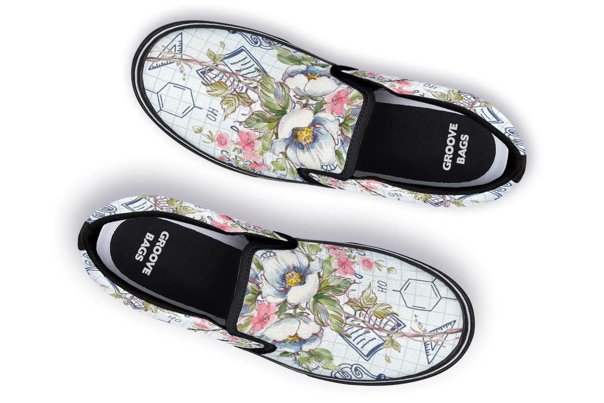 Floral Science Symbols Slip-On Shoes