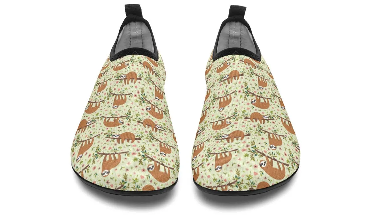 Floral Sloth Aqua Barefoot Shoes
