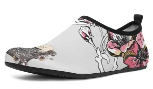 Floral Typewriter Aqua Barefoot Shoes