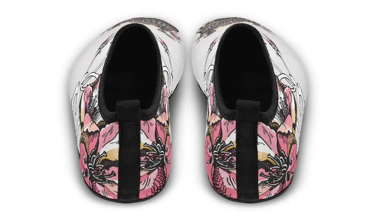 Floral Typewriter Aqua Barefoot Shoes