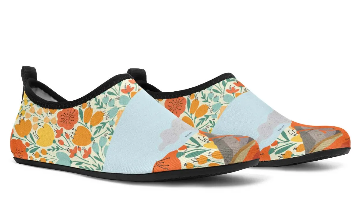 Floral Volcano Aqua Barefoot Shoes