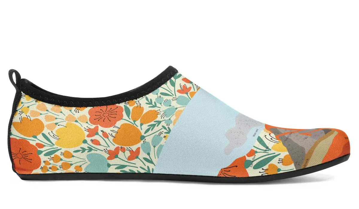 Floral Volcano Aqua Barefoot Shoes