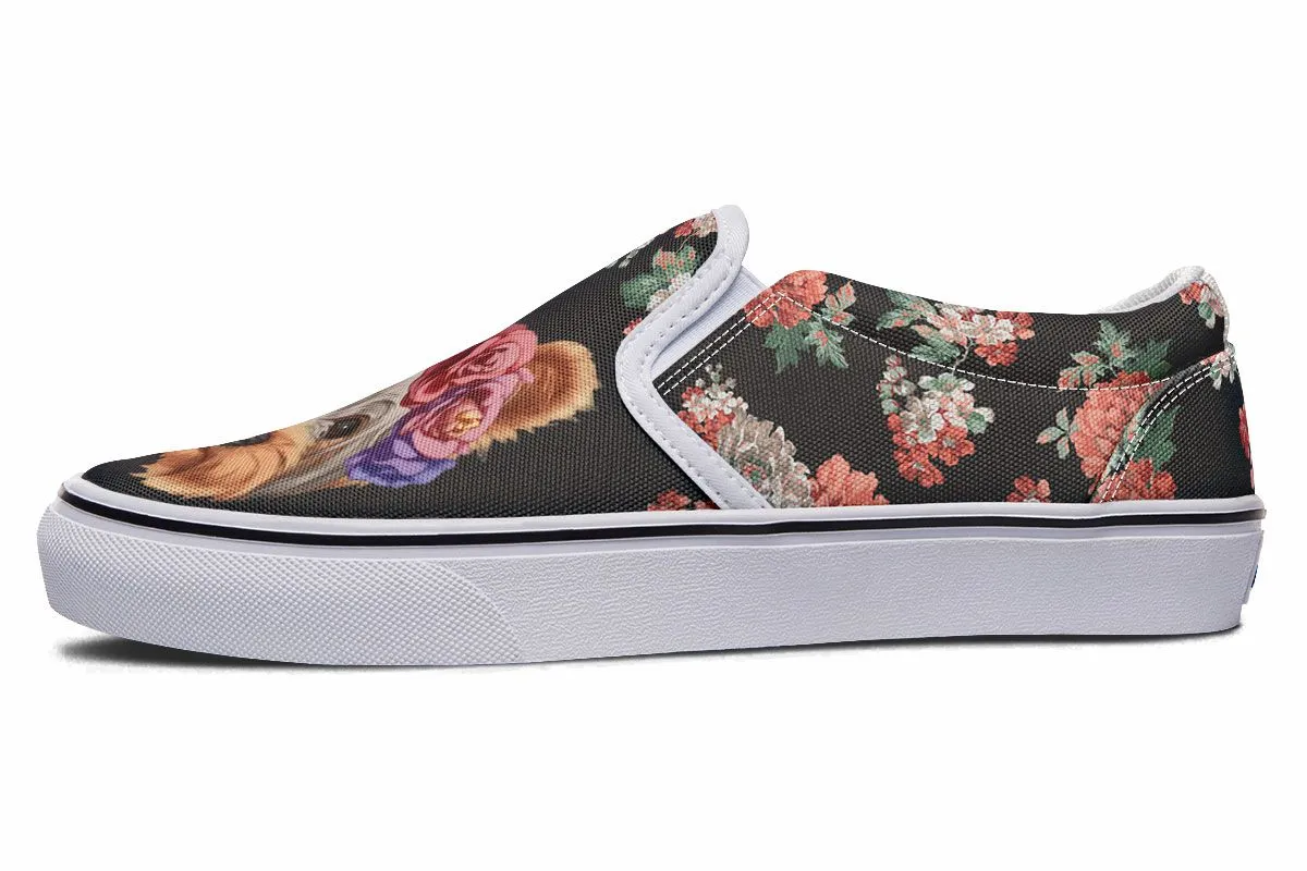 Floral Yorkie Slip-On Shoes