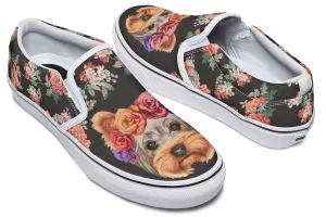 Floral Yorkie Slip-On Shoes