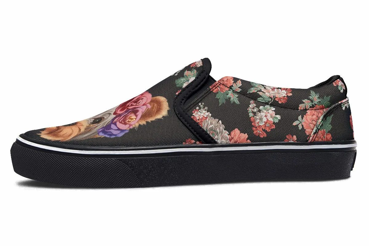 Floral Yorkie Slip-On Shoes
