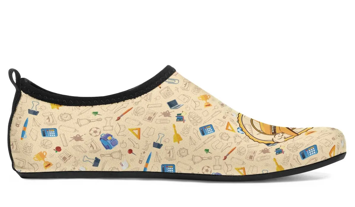 Flying School Bus Aqua Barefoot Shoes