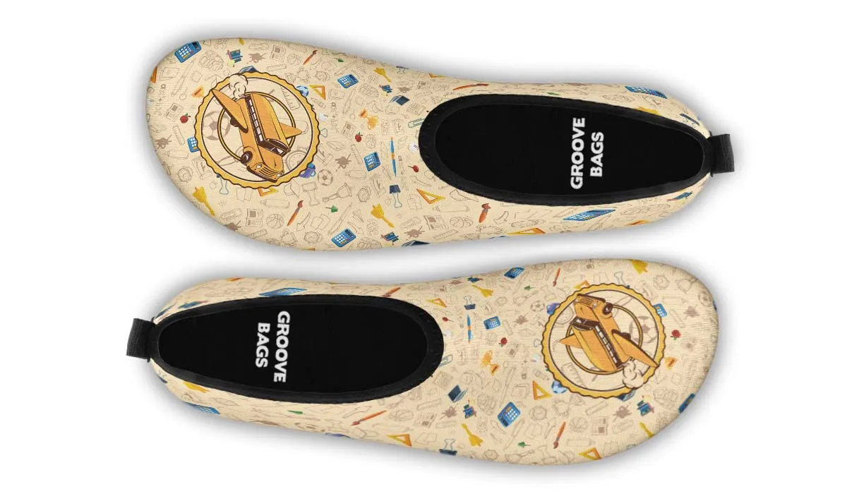 Flying School Bus Aqua Barefoot Shoes