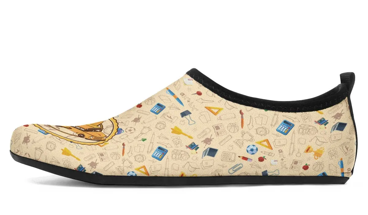 Flying School Bus Aqua Barefoot Shoes