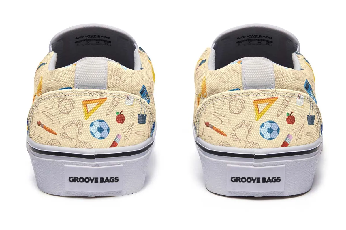 Flying School Bus Slip-On Shoes