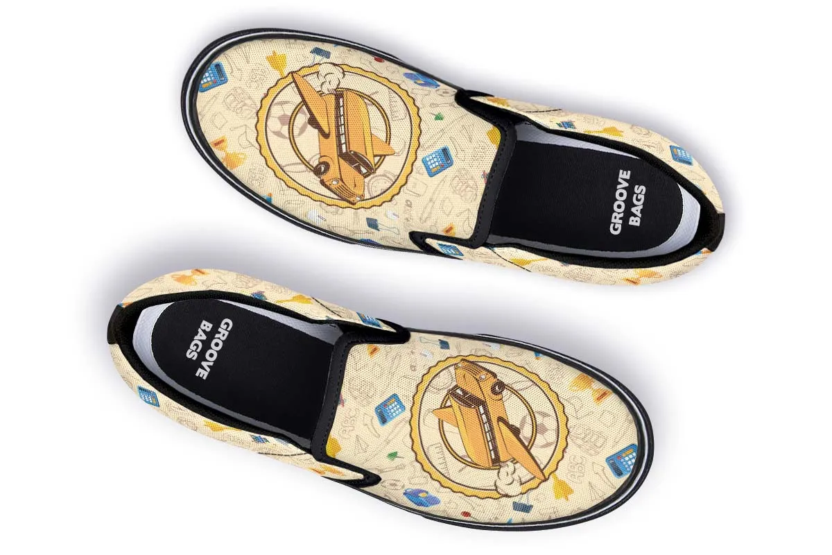 Flying School Bus Slip-On Shoes