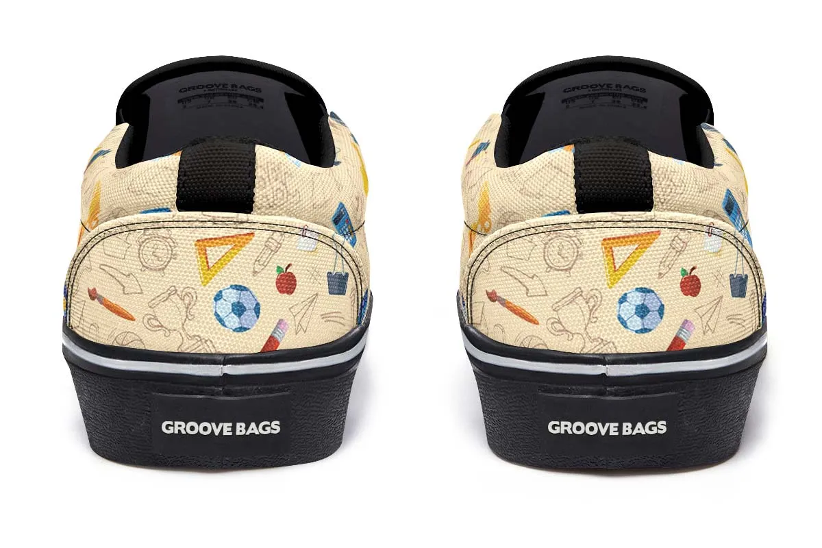 Flying School Bus Slip-On Shoes