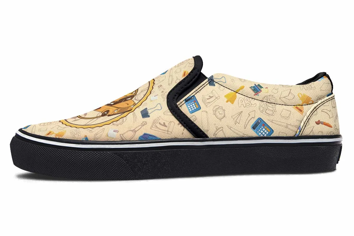 Flying School Bus Slip-On Shoes