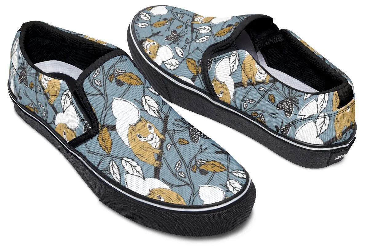 Forest Squirrel Slip-On Shoes