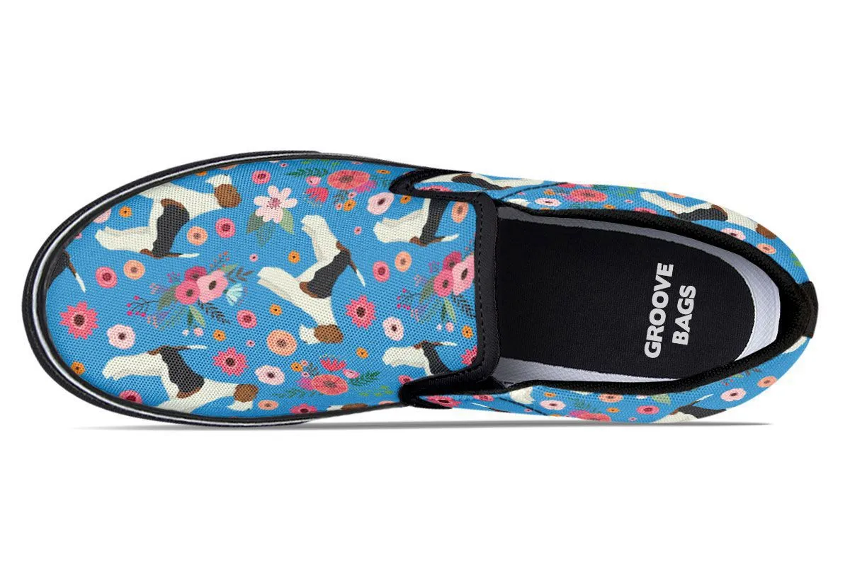 Fox Terrier Flower Slip-On Shoes