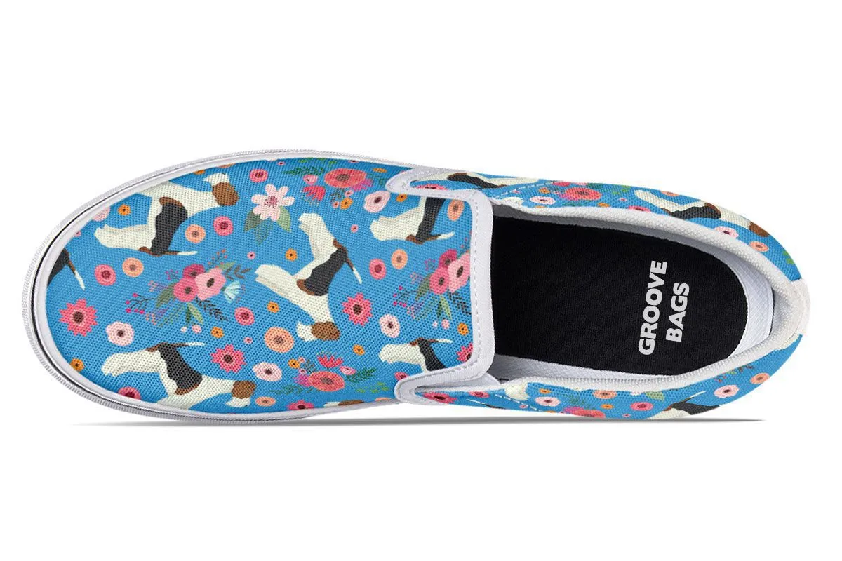 Fox Terrier Flower Slip-On Shoes