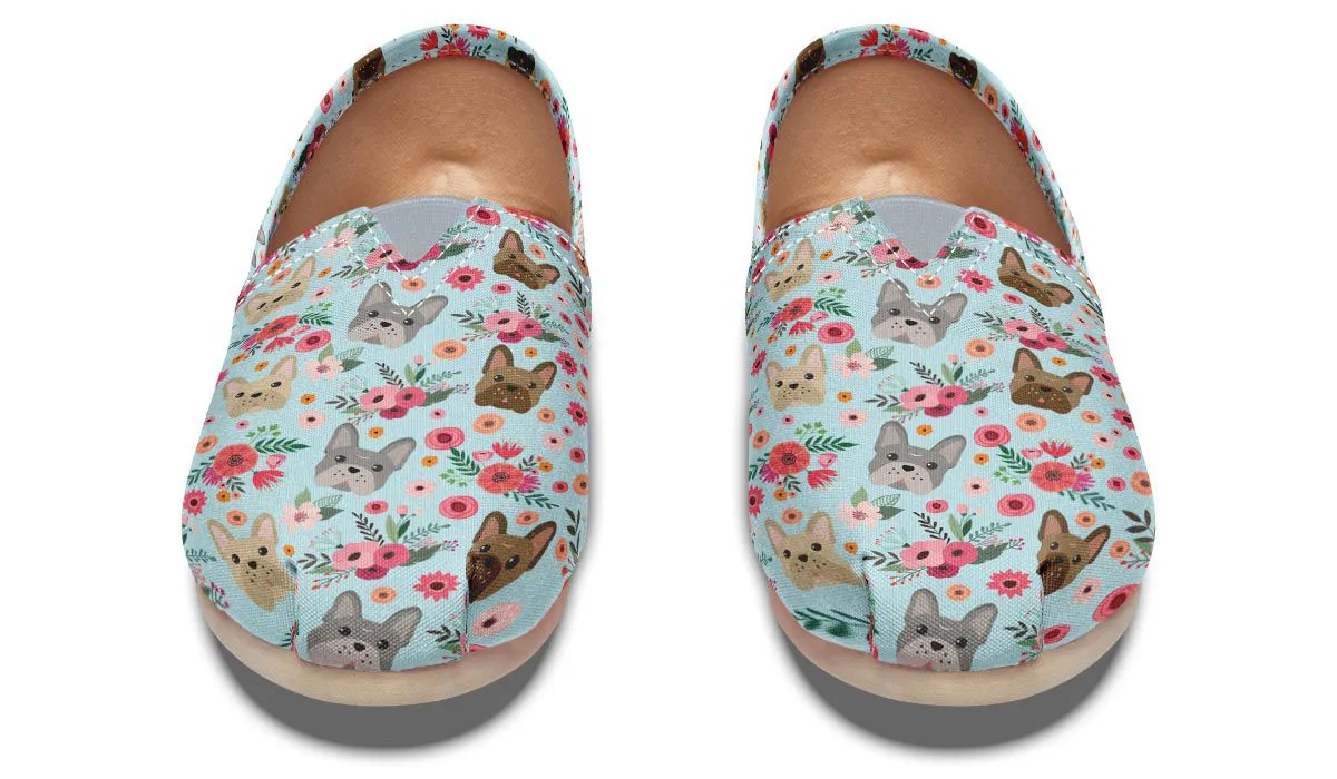 French Bulldog Flower Casual Shoes