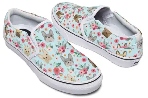 French Bulldog Flower Slip-On Shoes