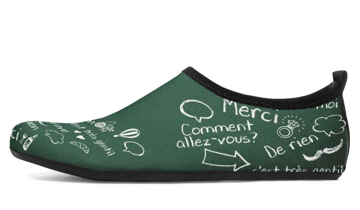 French Chalk Board Aqua Barefoot Shoes