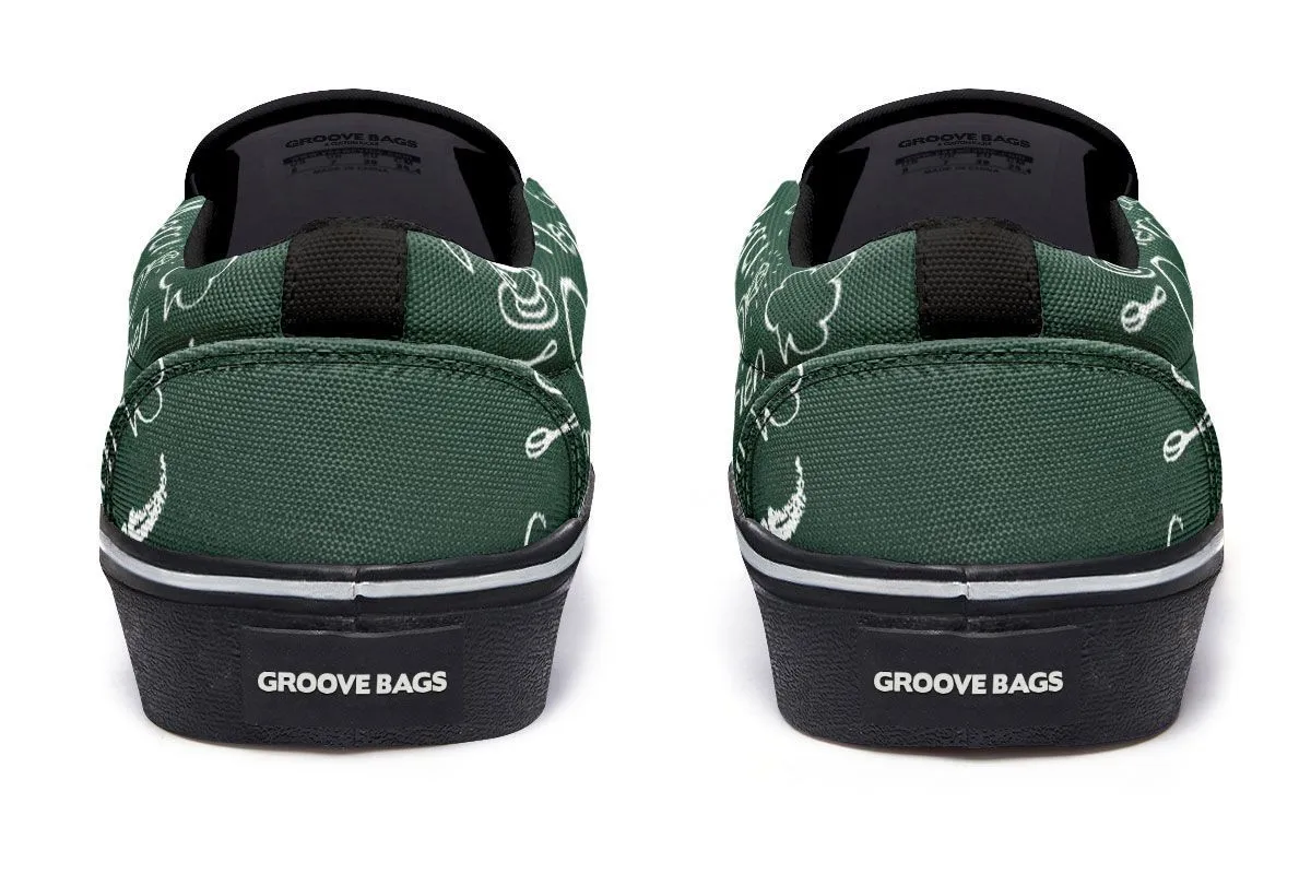 French Chalk Board Slip-On Shoes