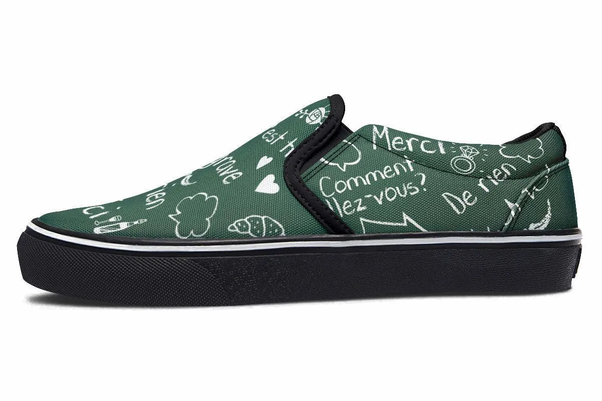 French Chalk Board Slip-On Shoes