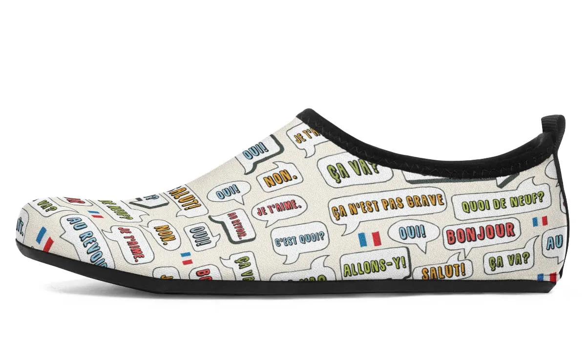 French Phrases Aqua Barefoot Shoes