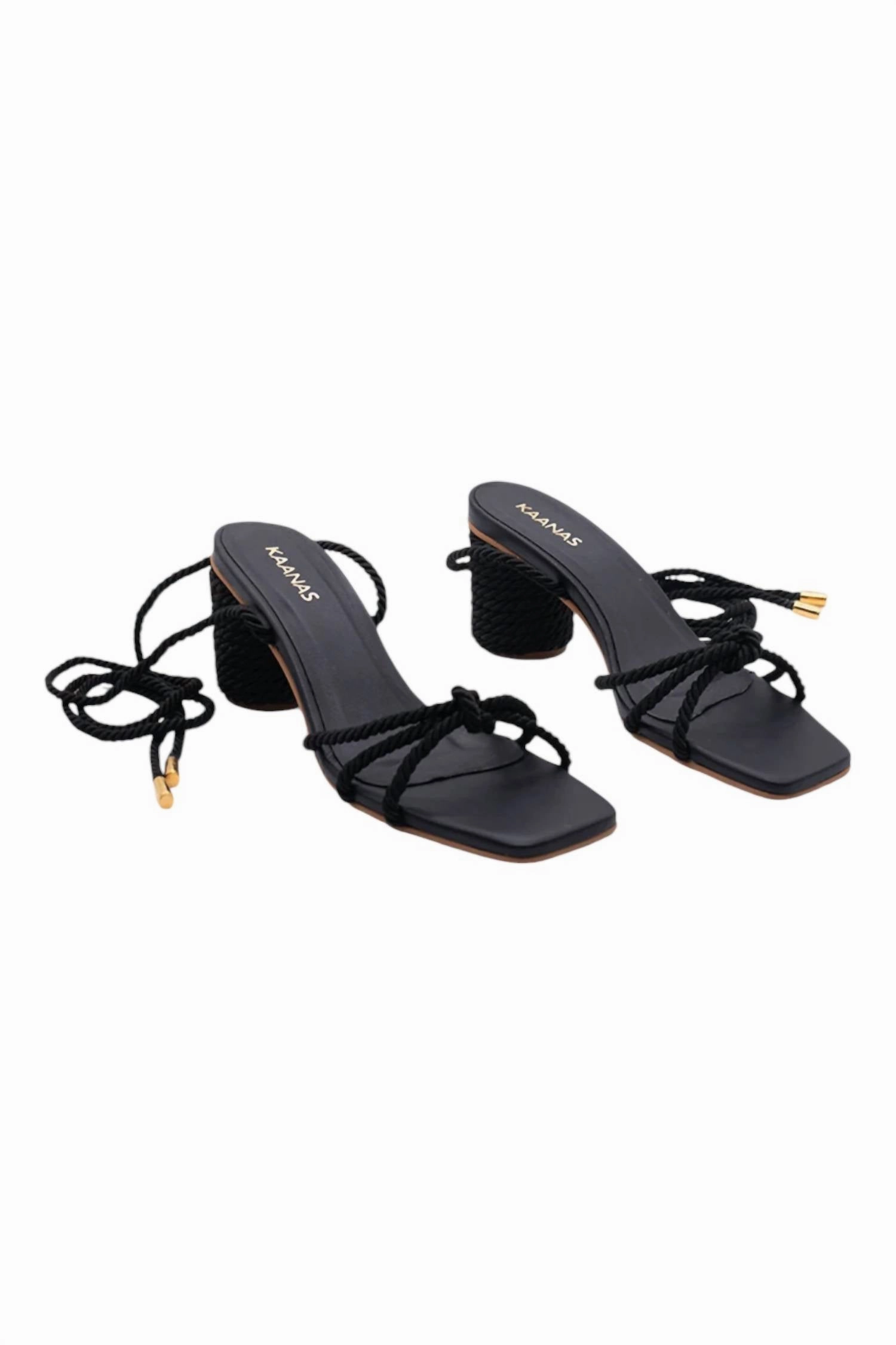 Frida Knotted Heel Sandal In Black
